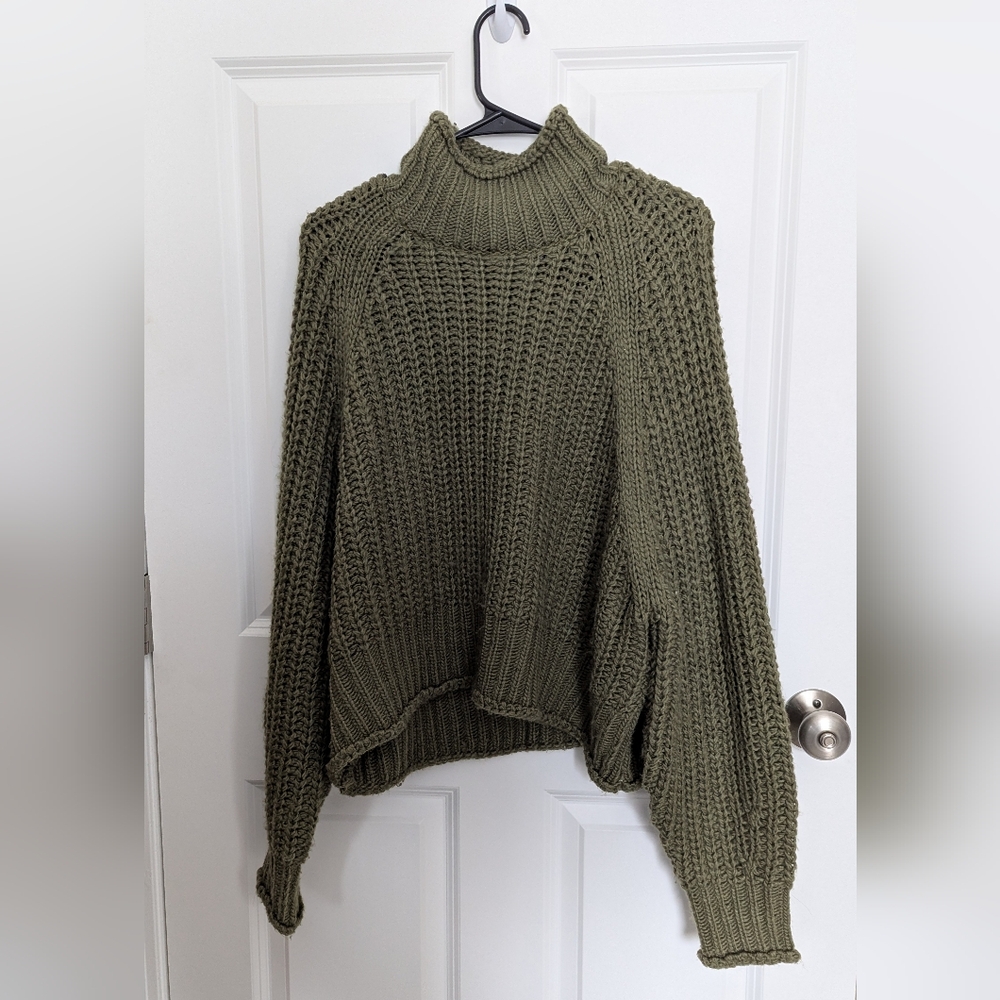 Olive Green Turtleneck Sweater